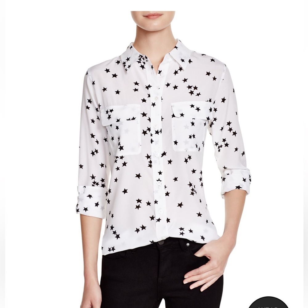 EQUIPMENT | Slim Signature Silk Shirt 100% silk Size small